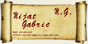Mijat Gabrić vizit kartica
